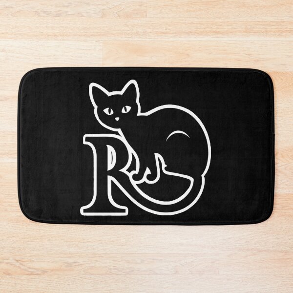 Item preview, Black Capital Letter R Monogram with Black Cat | Alphabet Letters | Cat Illustration designed and sold by UnhingedBird.