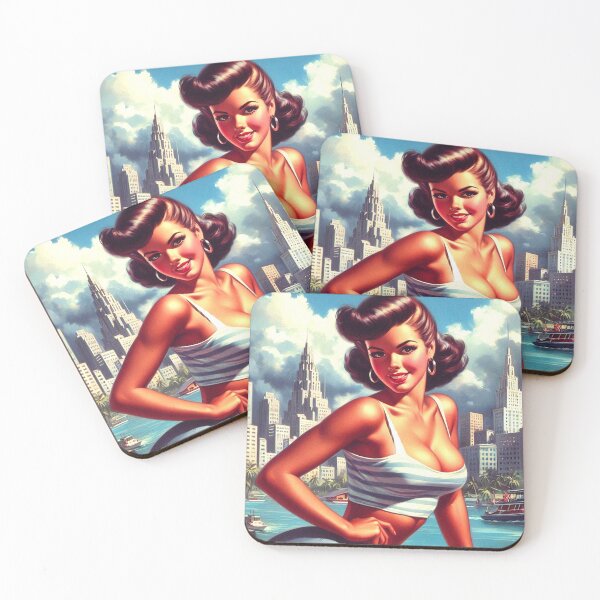 Item preview, Pintura de pin-up caliente designed and sold by PulpVintage.