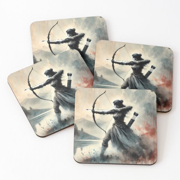 Item preview, Archer in front of a lake | Art | Watercolor designed and sold by Beyond The Nock.