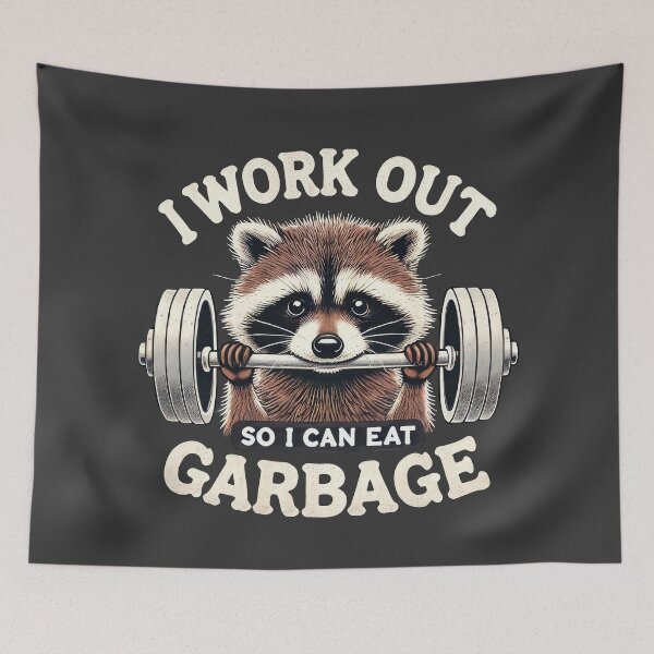 Item preview, Funny Raccoon Gym Workout - Trash Panda Fitness Humor designed and sold by Aredbox.