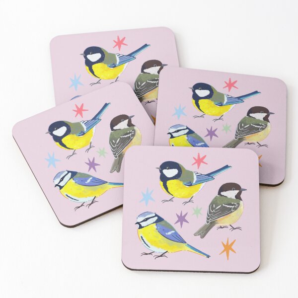 Item preview, Cute Songbird Trio – Great Tit, Blue Tit, and Coal tit Illustration designed and sold by YaraCuteArt.