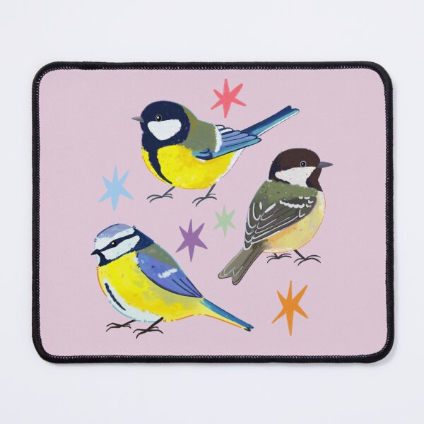 Item preview, Cute Songbird Trio – Great Tit, Blue Tit, and Coal tit Illustration designed and sold by YaraCuteArt.