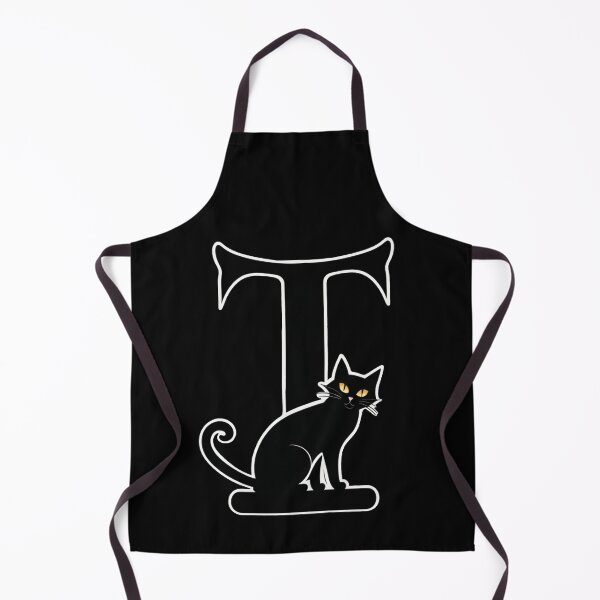 Item preview, Black Capital Letter T Monogram with Black Cat | Alphabet Letters | Cat Illustration designed and sold by UnhingedBird.
