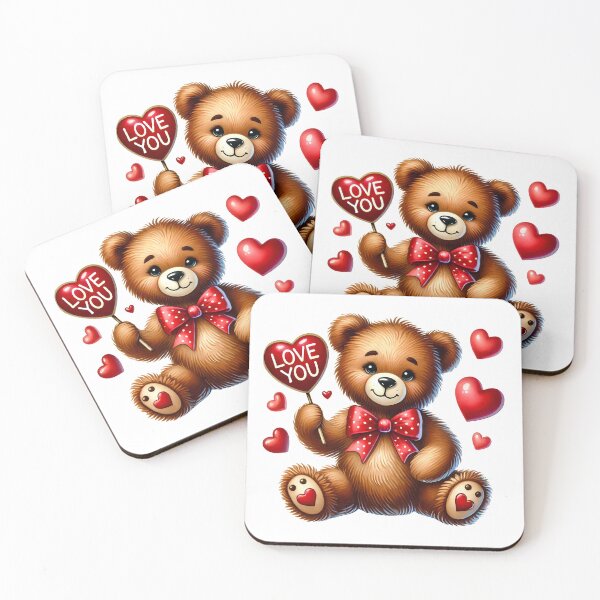 Item preview, Adorable teddy bear with a loving heart designed and sold by JonysCreativeDesigns.