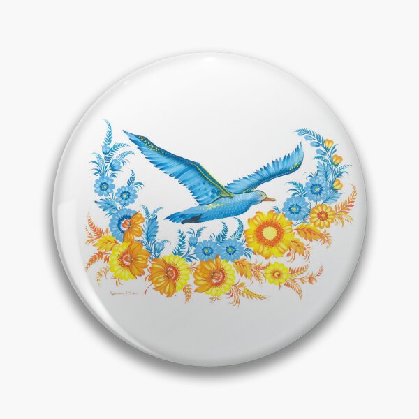 Item preview, "Blue Bird Among Flowers" designed and sold by OrnamentUA.