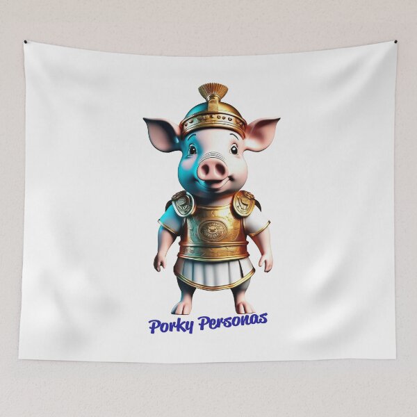Item preview, Porky Personas Funny Pig Characters Gladiator designed and sold by Drone-tees.