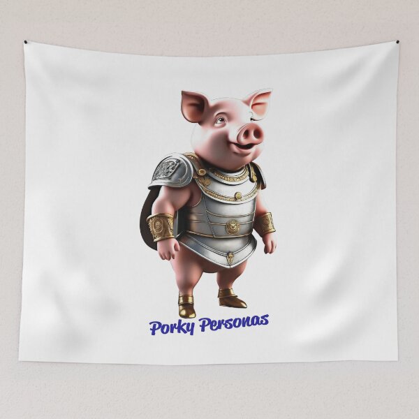 Item preview, Porky Personas Funny Pig Characters Gladiator designed and sold by Drone-tees.