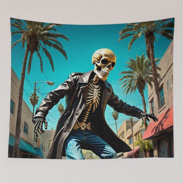 Item preview, L.A. Skeleton Skateboarder  designed and sold by TheDarkWardrobe.