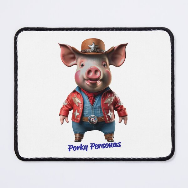Item preview, Porky Personas Funny Pig Characters Cowboy Sherriff designed and sold by Drone-tees.