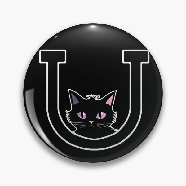 Item preview, Black Capital Letter U Monogram with Black Cat | Alphabet Letters | Cat Illustration designed and sold by UnhingedBird.