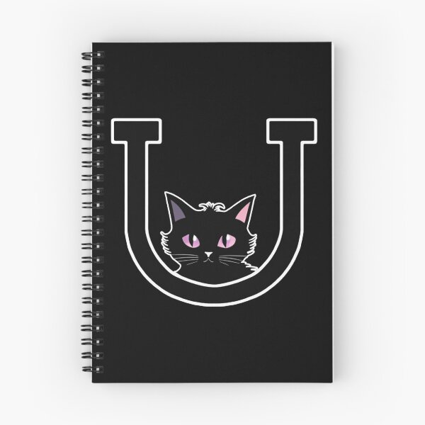 Item preview, Black Capital Letter U Monogram with Black Cat | Alphabet Letters | Cat Illustration designed and sold by UnhingedBird.