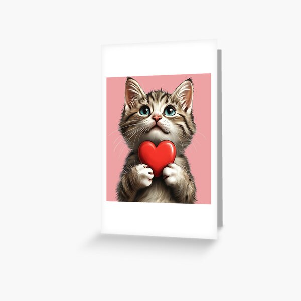 Item preview, Cat with heart (1) designed and sold by Gold88Lion.