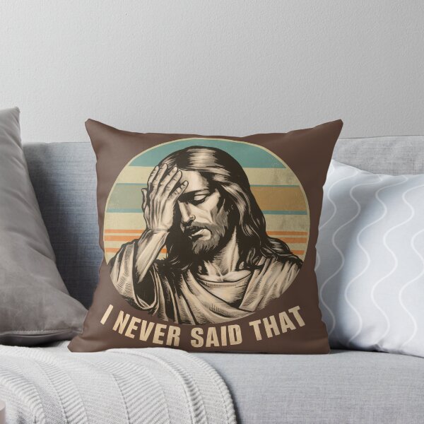 Artikelvorschau, Das habe ich nie gesagt – Lustiges Vintage-Jesus-Meme-Design entworfen und verkauft von Aredbox.