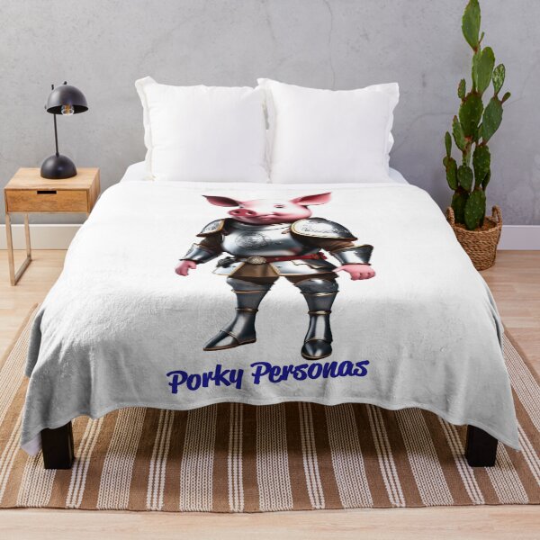 Aperçu de l'œuvre Porky Personas Personnages drôles de cochons Chevalier créée et vendue par Drone-tees.