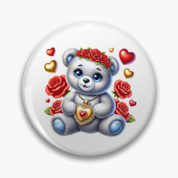 Item preview, Adorable teddy bear with a heart-shaped locket designed and sold by JonysCreativeDesigns.