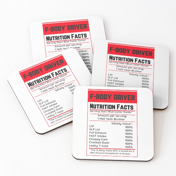 Item preview, F-Body Driver Nutrition Facts designed and sold by RupertsGarage.