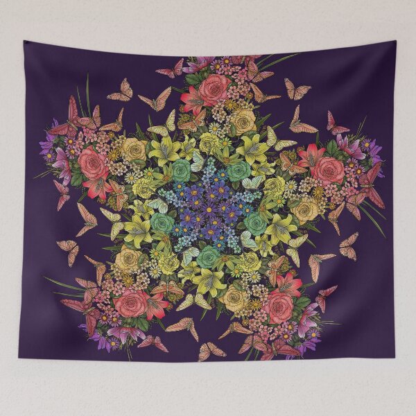 Item preview, Rainbow Flowers and Butterflies designed and sold by Art by Veya.