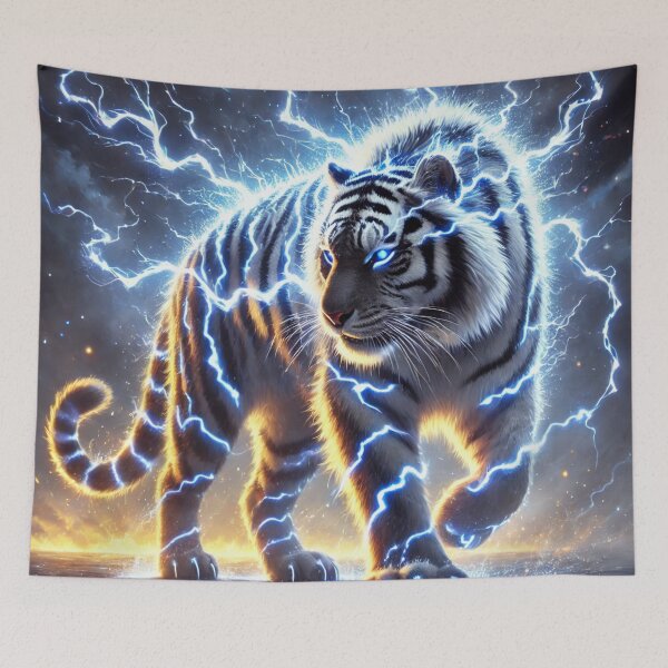 Item preview, Fantasy Electric Lightning Tiger designed and sold by Pines & Starlight.