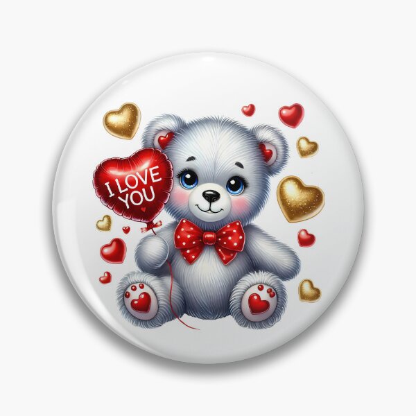 Item preview, Adorable teddy bear with a love heart shaped balloon designed and sold by JonysCreativeDesigns.