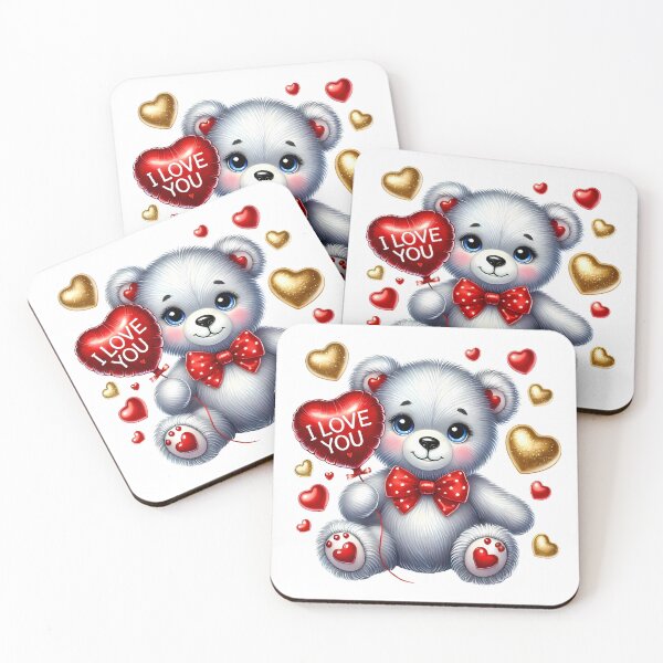 Item preview, Adorable teddy bear with a love heart shaped balloon designed and sold by JonysCreativeDesigns.