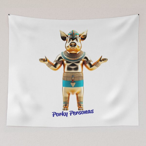 Item preview, Porky Personas Funny Pig Characters Pharoah Egypt designed and sold by Drone-tees.