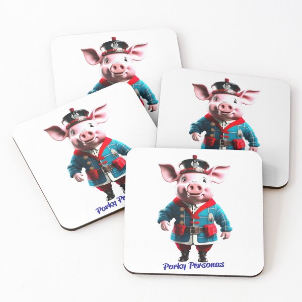 Item preview, Porky Personas Funny Pig Characters Scotsman designed and sold by Drone-tees.