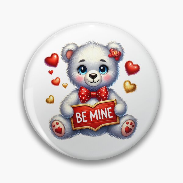 Item preview, Adorable teddy bear holding a sign that says 'Be Mine' designed and sold by JonysCreativeDesigns.