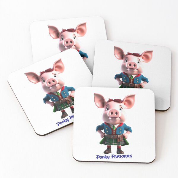 Item preview, Porky Personas Funny Pig Characters Scotsman designed and sold by Drone-tees.