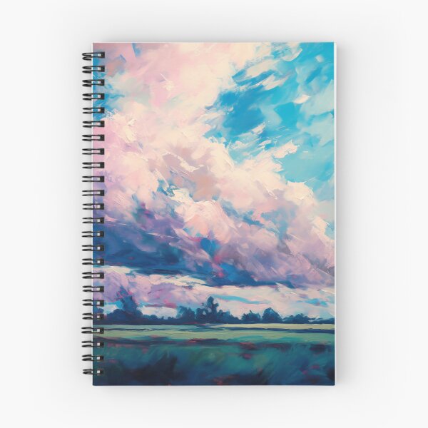 Item preview, Dreamy Pink Clouds Over Lush Green Fields designed and sold by Paintings By Simon .