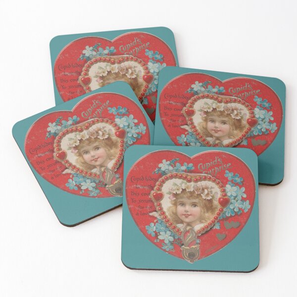 Item preview, Valentine's Cupid Heart on Turquoise  designed and sold by AnimaliaStar.