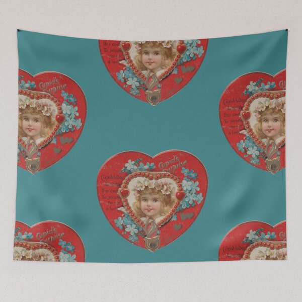 Item preview, Valentine's Cupid Heart on Turquoise  designed and sold by AnimaliaStar.