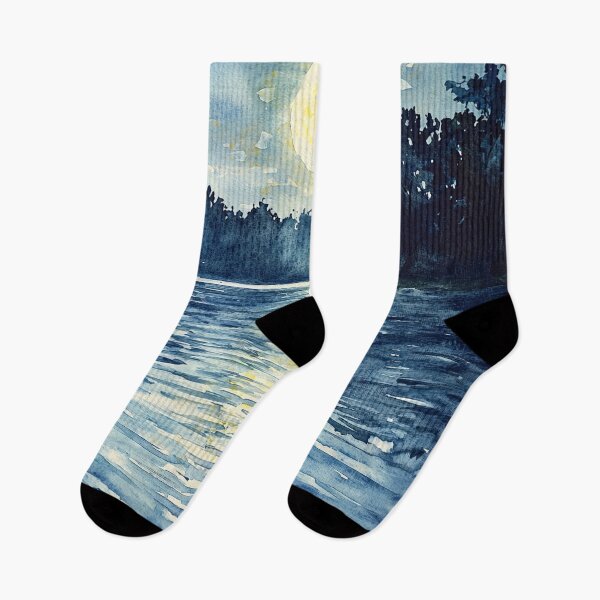 Item preview, Moonlit Lake Reflection Under Starry Night Sky designed and sold by Paintings By Simon .