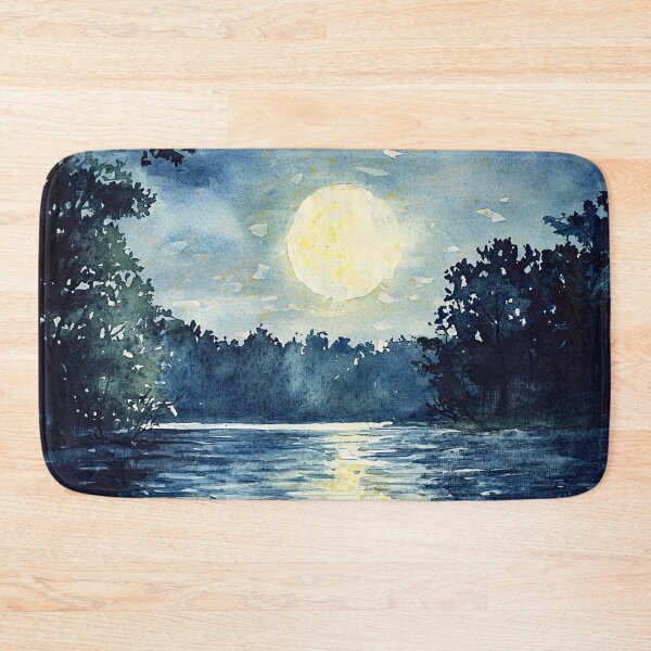 Item preview, Moonlit Lake Reflection Under Starry Night Sky designed and sold by Paintings By Simon .