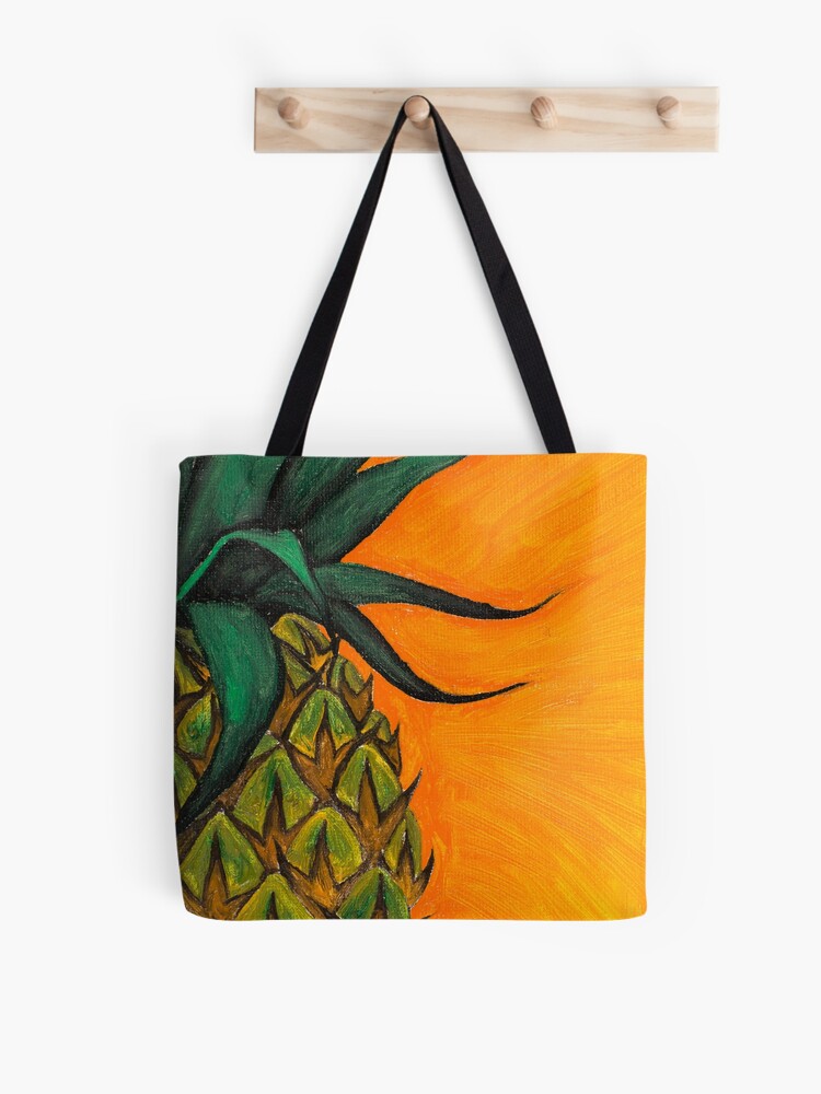 Pineapple oil painting by Bazil Zerinsky Tote Bag for Sale by  RedFinchDesigns