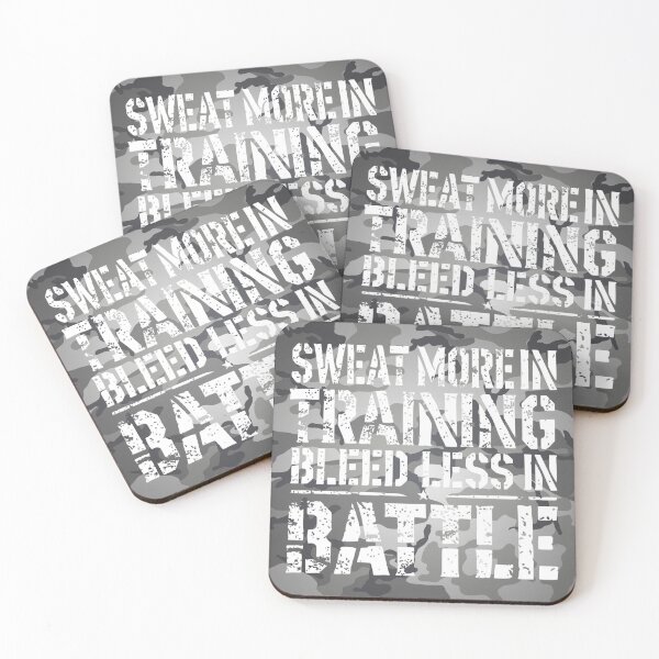 Item preview, Sweat More in Training Bleed Less in Battle (Urban Camo) designed and sold by Young Design Lab.