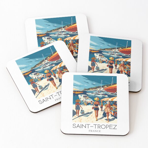 Item preview, A Pop Art Travel Print of Saint-Tropez - France  designed and sold by StudioRedKoala.