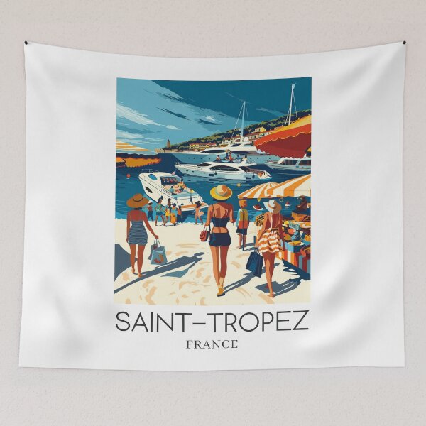 Item preview, A Pop Art Travel Print of Saint-Tropez - France  designed and sold by StudioRedKoala.