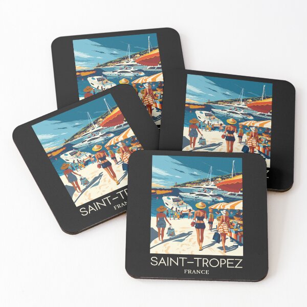 Item preview, A Pop Art Travel Print of Saint-Tropez - France  designed and sold by StudioRedKoala.