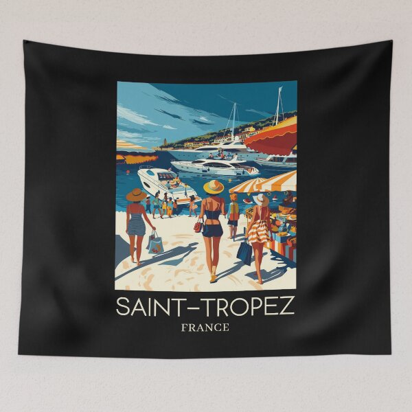 Item preview, A Pop Art Travel Print of Saint-Tropez - France  designed and sold by StudioRedKoala.