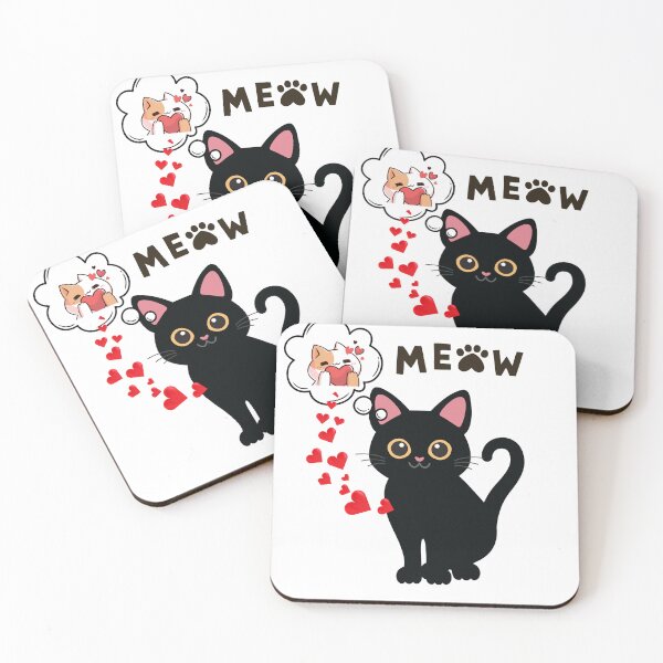 Item preview, Charming Black Cat in Love" stikers designed and sold by chaieb shoop.