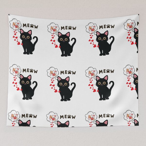 Item preview, Charming Black Cat in Love" stikers designed and sold by chaieb shoop.