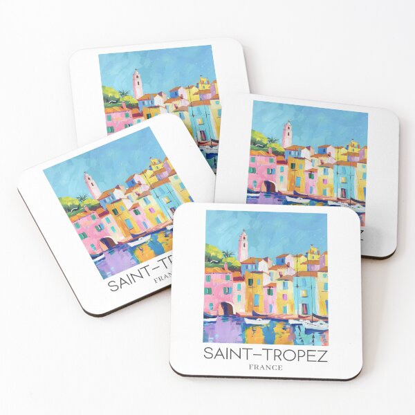Item preview, A Pop Art Travel Print of Saint-Tropez - France  designed and sold by StudioRedKoala.