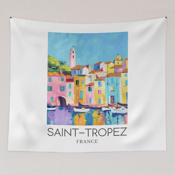 Item preview, A Pop Art Travel Print of Saint-Tropez - France  designed and sold by StudioRedKoala.