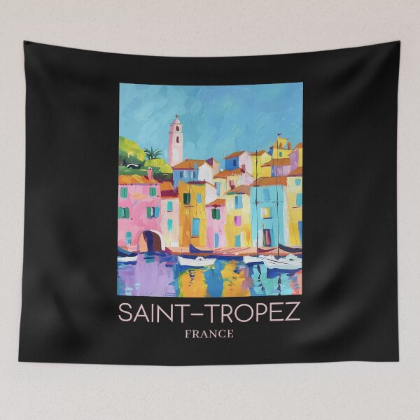 Item preview, A Pop Art Travel Print of Saint-Tropez - France  designed and sold by StudioRedKoala.
