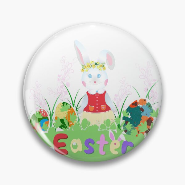 Item preview, Vector Easter illustration with cute bunny, watercolor sawn eggs designed and sold by amatiana.