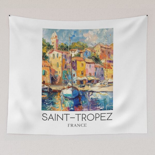 Item preview, A Pop Art Travel Print of Saint-Tropez - France  designed and sold by StudioRedKoala.