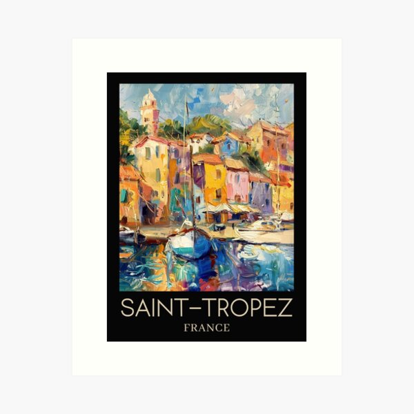 Item preview, A Pop Art Travel Print of Saint-Tropez - France  designed and sold by StudioRedKoala.