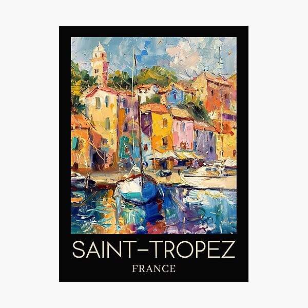 Item preview, A Pop Art Travel Print of Saint-Tropez - France  designed and sold by StudioRedKoala.