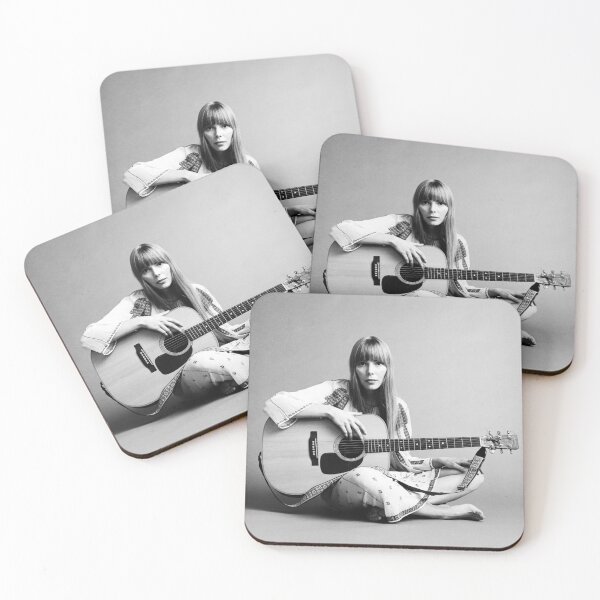 Item preview, Joni Mitchell with her guitar designed and sold by Ink And Inspire.