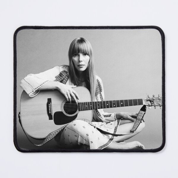 Item preview, Joni Mitchell with her guitar designed and sold by Ink And Inspire.